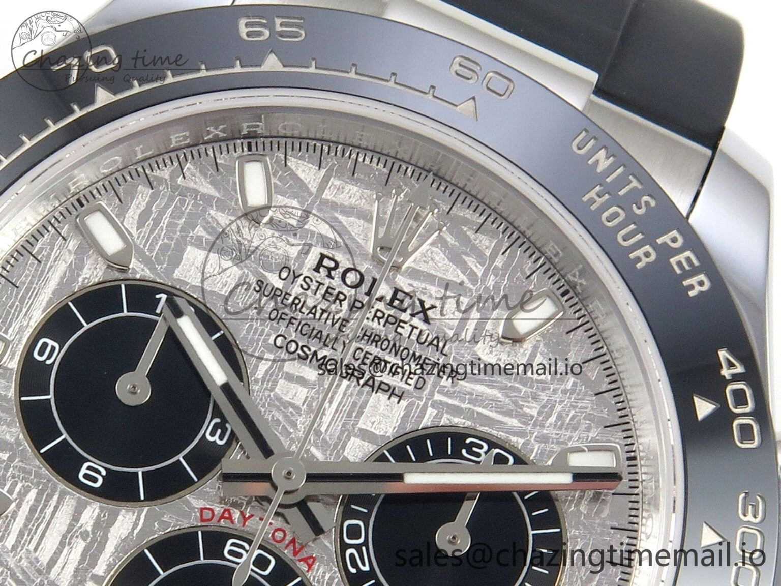WeatherProof Daytona 116519 SS 3CF 1:1 Best Edition Black Bezel Meteorite Dial on Oysterflex Strap SH4130 V2(Mod Version) 143