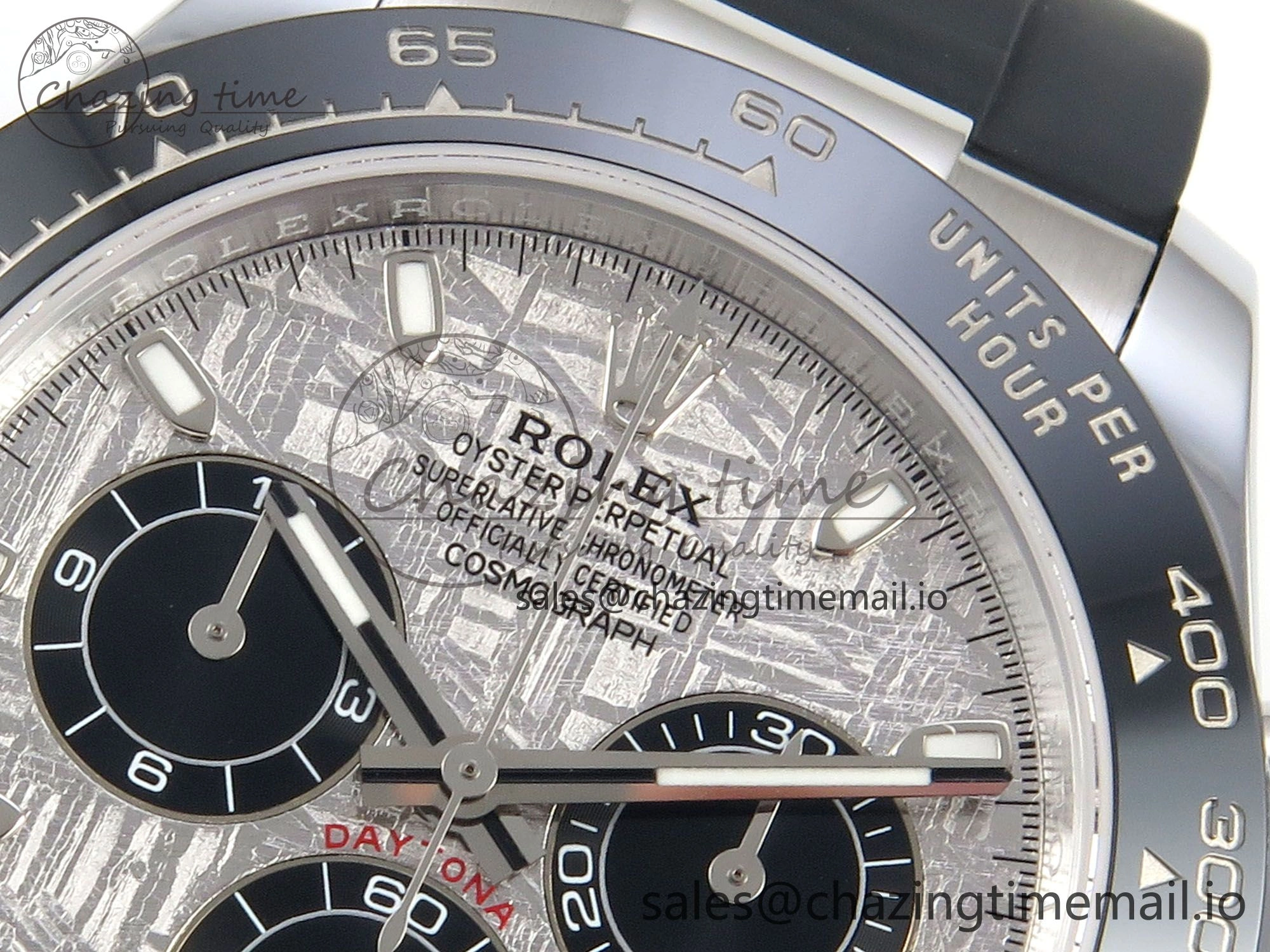 WeatherProof Daytona 116519 SS 3CF 1:1 Best Edition Black Bezel Meteorite Dial on Oysterflex Strap SH4130 V2(Mod Version) 143