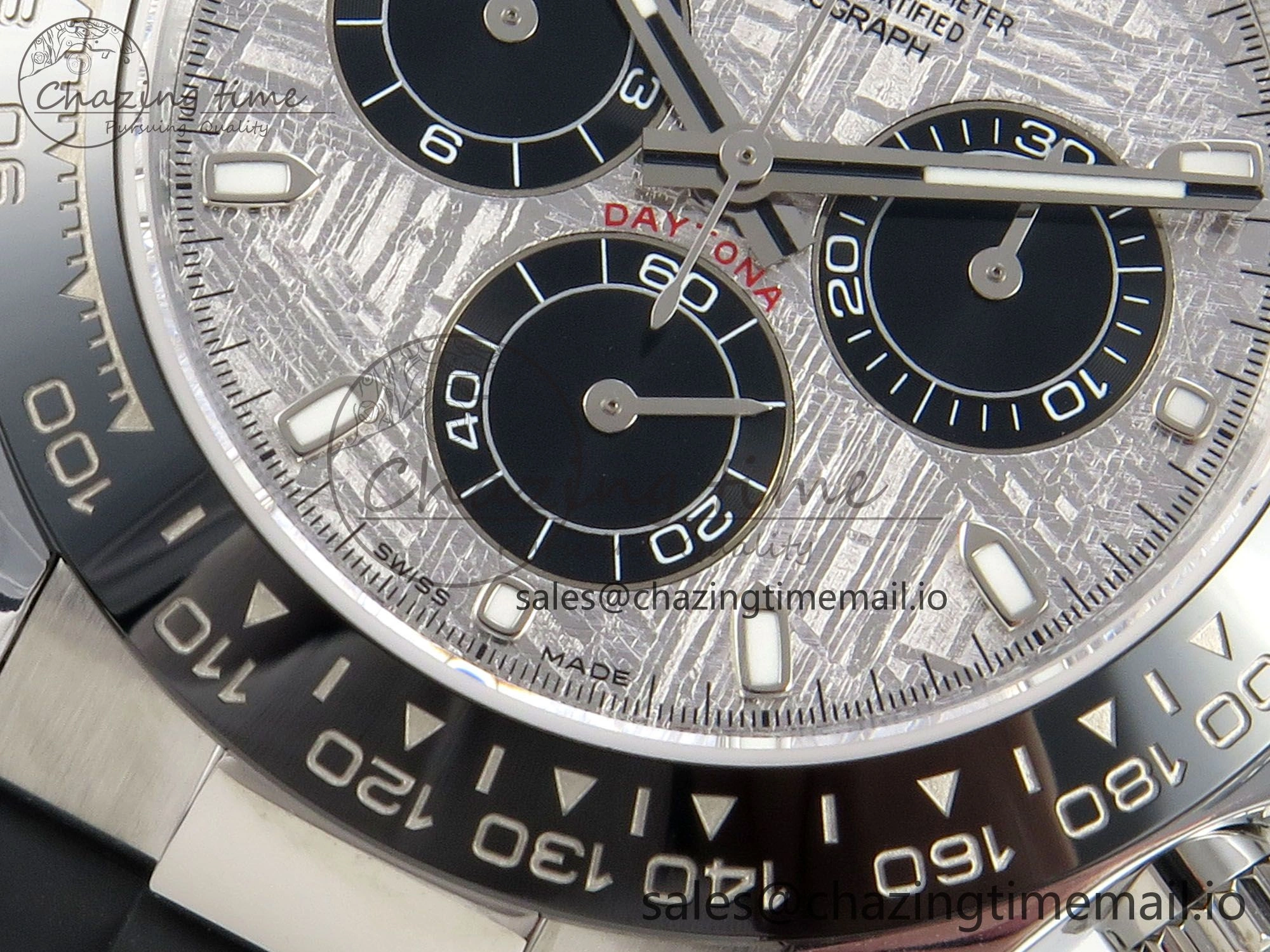 WeatherProof Daytona 116519 SS 3CF 1:1 Best Edition Black Bezel Meteorite Dial on Oysterflex Strap SH4130 V2(Mod Version) 143