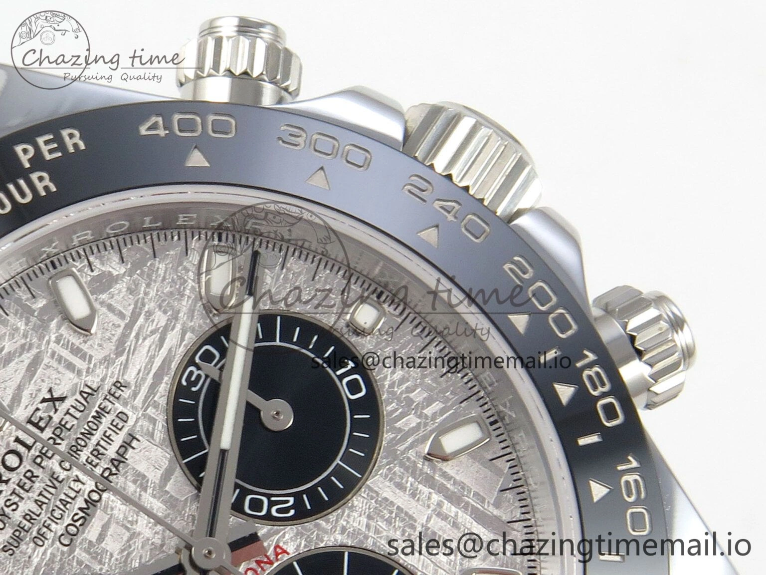 WeatherProof Daytona 116519 SS 3CF 1:1 Best Edition Black Bezel Meteorite Dial on Oysterflex Strap SH4130 V2(Mod Version) 143