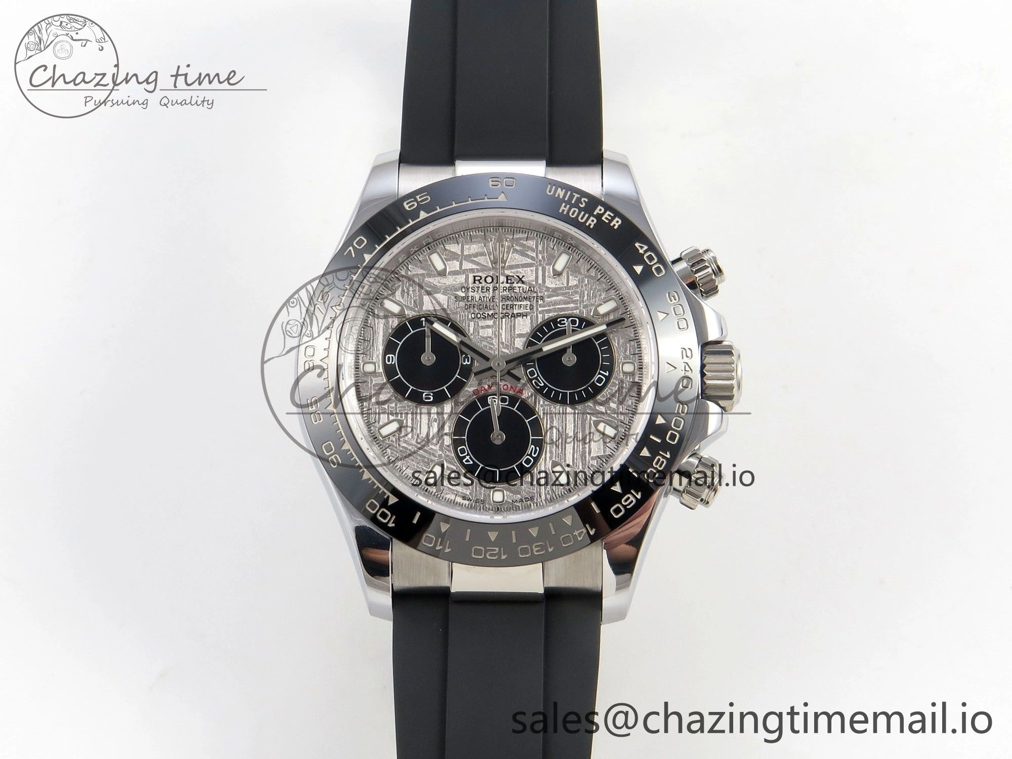 WeatherProof Daytona 116519 SS 3CF 1:1 Best Edition Black Bezel Meteorite Dial on Oysterflex Strap SH4130 V2(Mod Version) 143