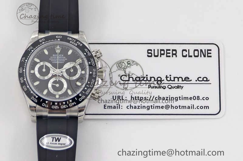 Breathable Daytona 116519 SS TWF 1:1 Best Edition 904L Steel Black Dial on Oysterflex Strap A 2409