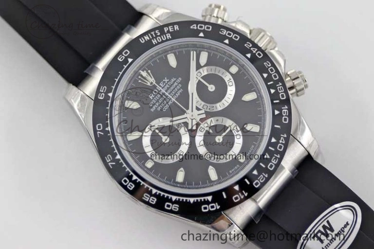 Breathable Daytona 116519 SS TWF 1:1 Best Edition 904L Steel Black Dial on Oysterflex Strap A 2409