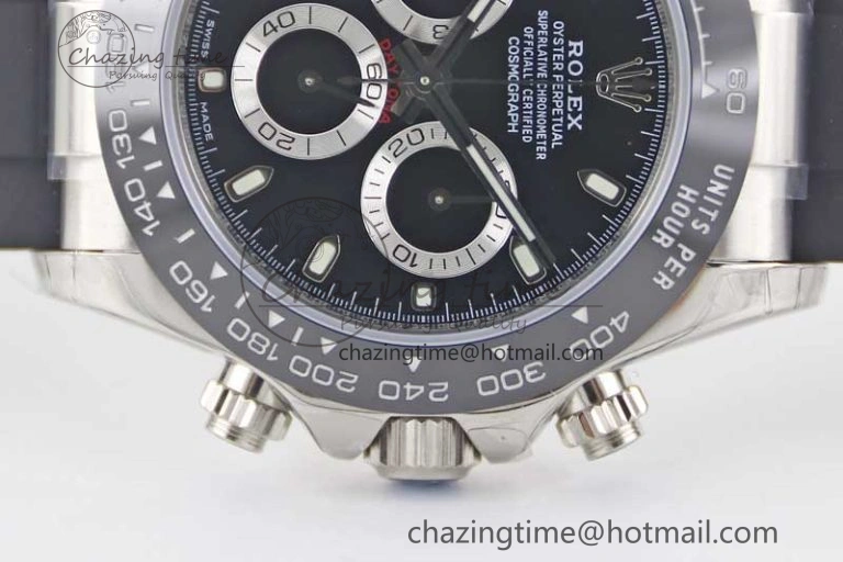 Breathable Daytona 116519 SS TWF 1:1 Best Edition 904L Steel Black Dial on Oysterflex Strap A 2409