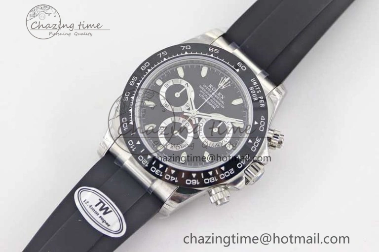Breathable Daytona 116519 SS TWF 1:1 Best Edition 904L Steel Black Dial on Oysterflex Strap A 2409