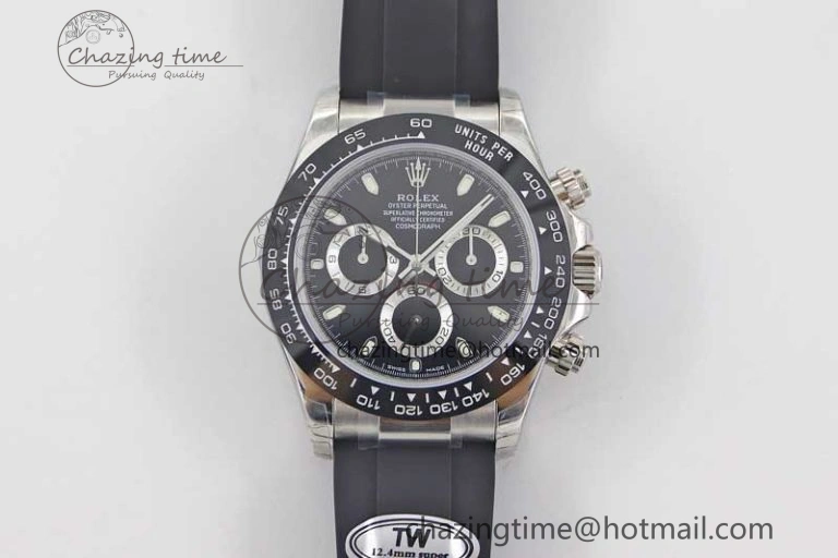 Breathable Daytona 116519 SS TWF 1:1 Best Edition 904L Steel Black Dial on Oysterflex Strap A 2409