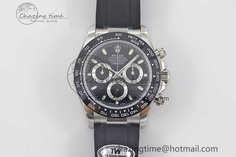 Breathable Daytona 116519 SS TWF 1:1 Best Edition 904L Steel Black Dial on Oysterflex Strap A 2409
