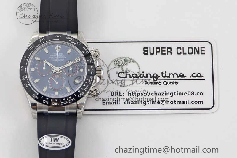 Daytona 116519 SS TWF 1:1 Best Edition 904L Steel Blue Dial on Oysterflex Strap A WellDesigned 2411
