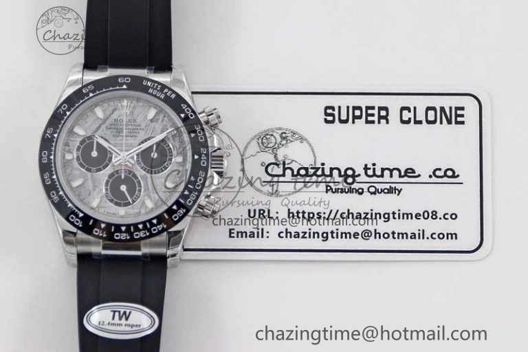 Casual Daytona 116519 SS TWF 1:1 Best Edition 904L Steel Gray Meteorite Black Dial on Oysterflex Strap A 2410