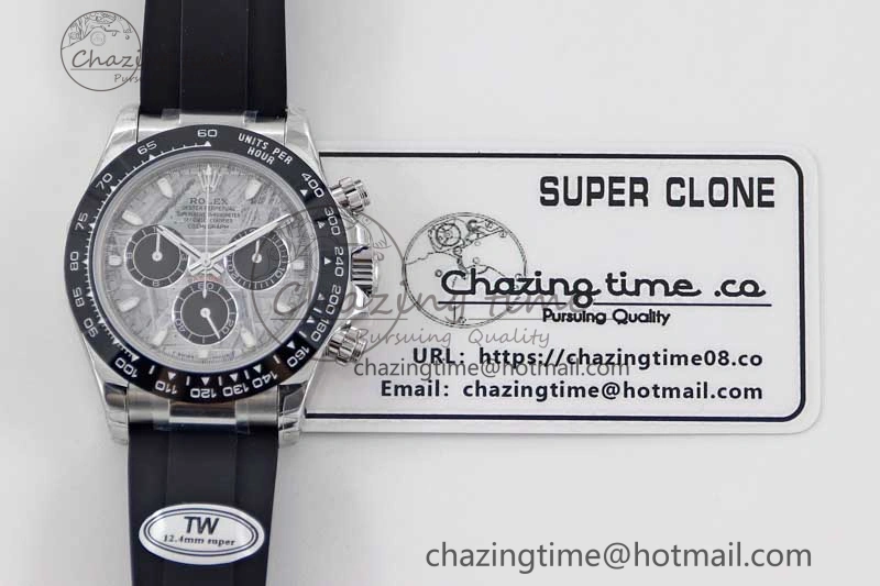 Casual Daytona 116519 SS TWF 1:1 Best Edition 904L Steel Gray Meteorite Black Dial on Oysterflex Strap A 2410