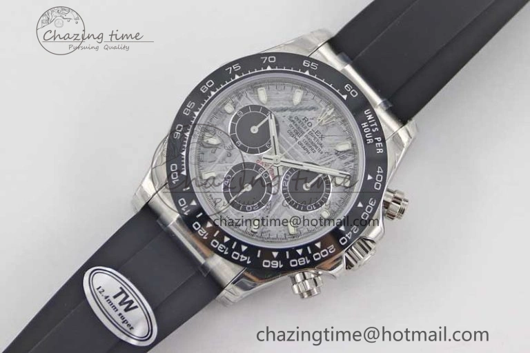 Casual Daytona 116519 SS TWF 1:1 Best Edition 904L Steel Gray Meteorite Black Dial on Oysterflex Strap A 2410