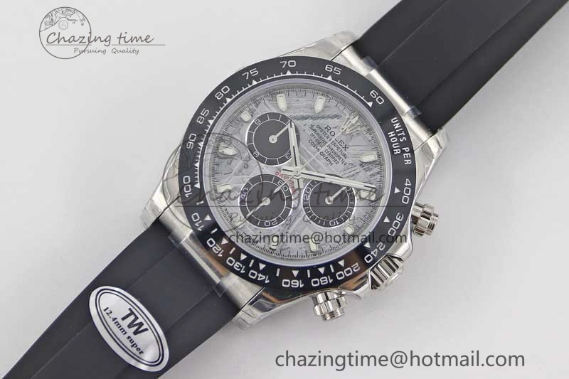 Casual Daytona 116519 SS TWF 1:1 Best Edition 904L Steel Gray Meteorite Black Dial on Oysterflex Strap A 2410