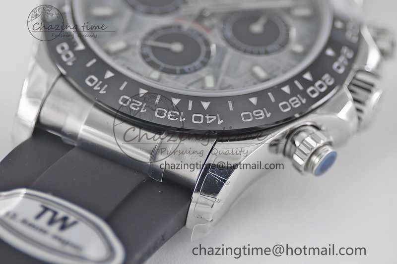 Casual Daytona 116519 SS TWF 1:1 Best Edition 904L Steel Gray Meteorite Black Dial on Oysterflex Strap A 2410