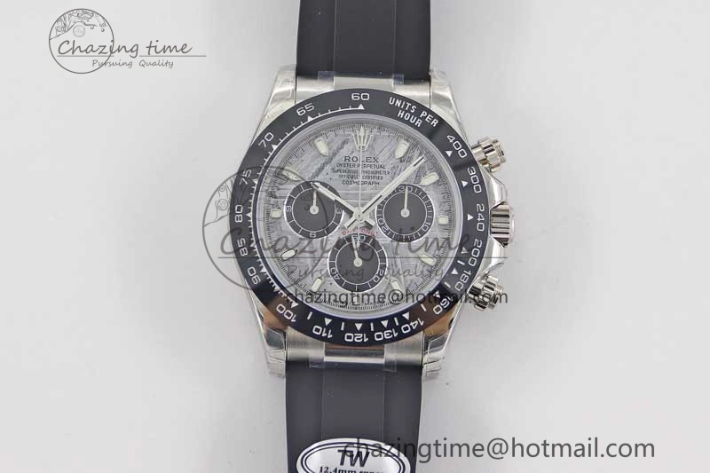 Casual Daytona 116519 SS TWF 1:1 Best Edition 904L Steel Gray Meteorite Black Dial on Oysterflex Strap A 2410