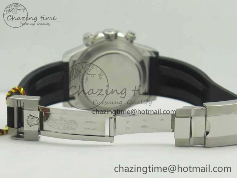 Compact Daytona 116519LN JH Best Black Dial On Rubber Strap A4130 (Free XS Rubber ) 3461