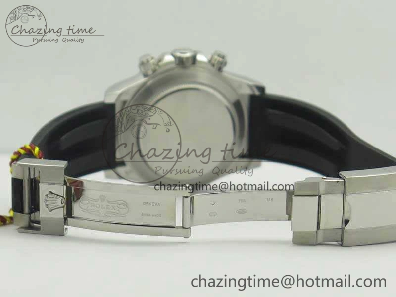 Compact Daytona 116519LN JH Best Black Dial On Rubber Strap A4130 (Free XS Rubber ) 3461