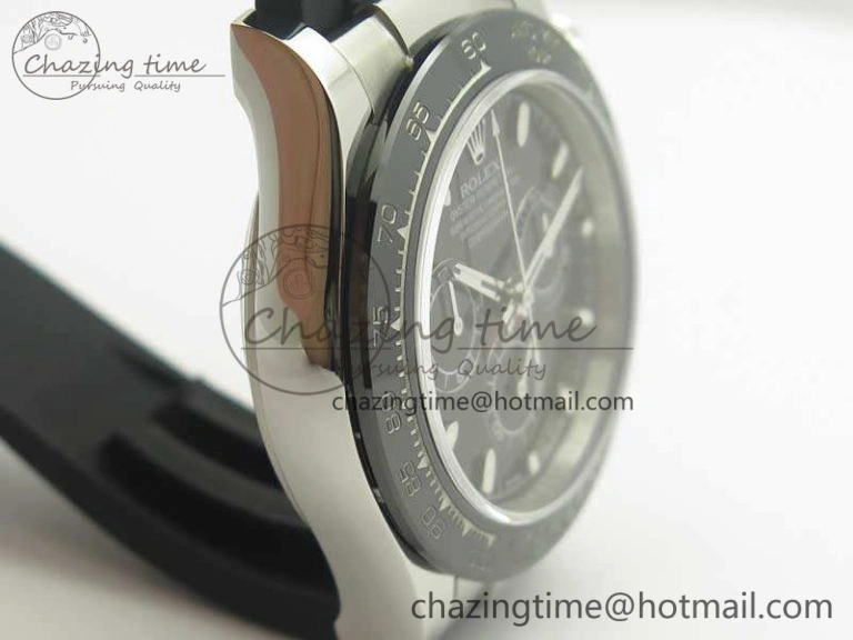 Compact Daytona 116519LN JH Best Black Dial On Rubber Strap A4130 (Free XS Rubber ) 3461