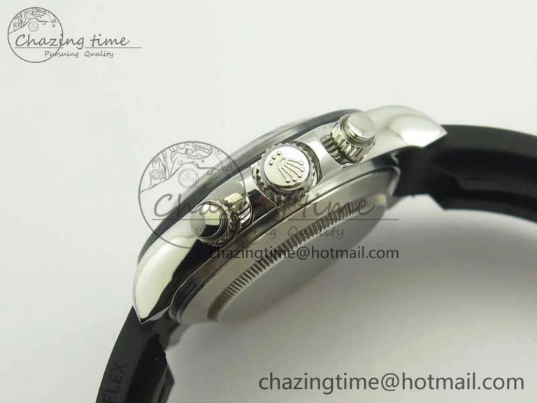 Compact Daytona 116519LN JH Best Black Dial On Rubber Strap A4130 (Free XS Rubber ) 3461