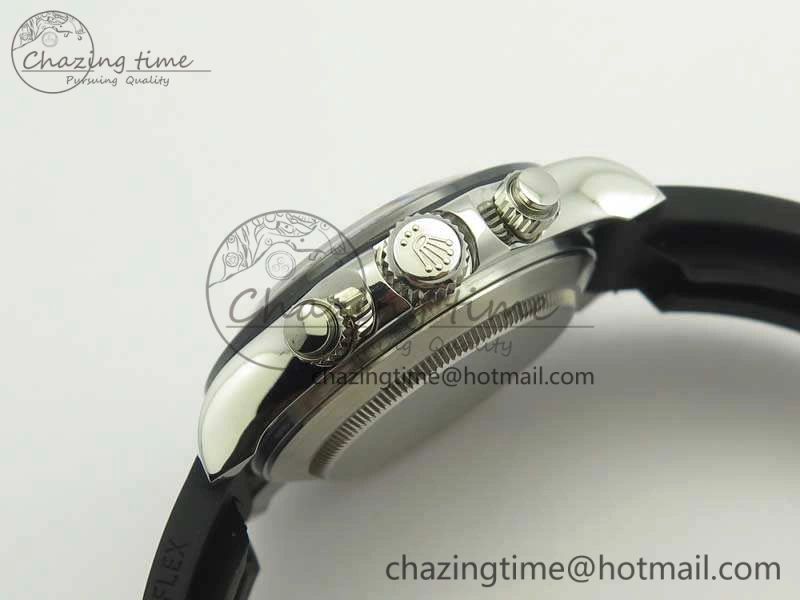 Compact Daytona 116519LN JH Best Black Dial On Rubber Strap A4130 (Free XS Rubber ) 3461