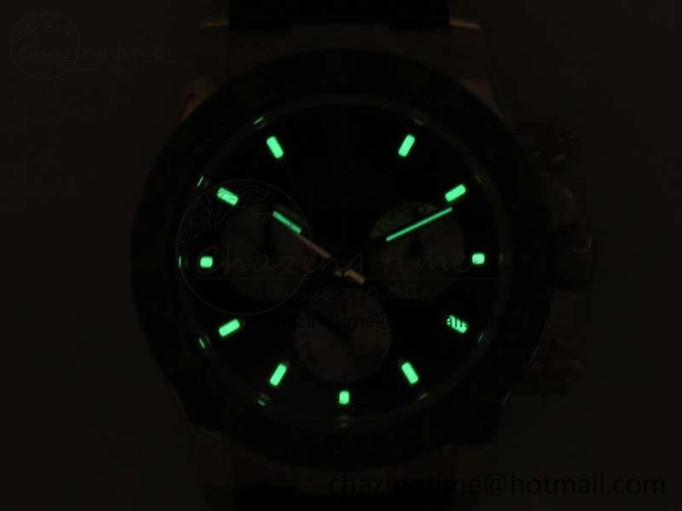 Compact Daytona 116519LN JH Best Black Dial On Rubber Strap A4130 (Free XS Rubber ) 3461