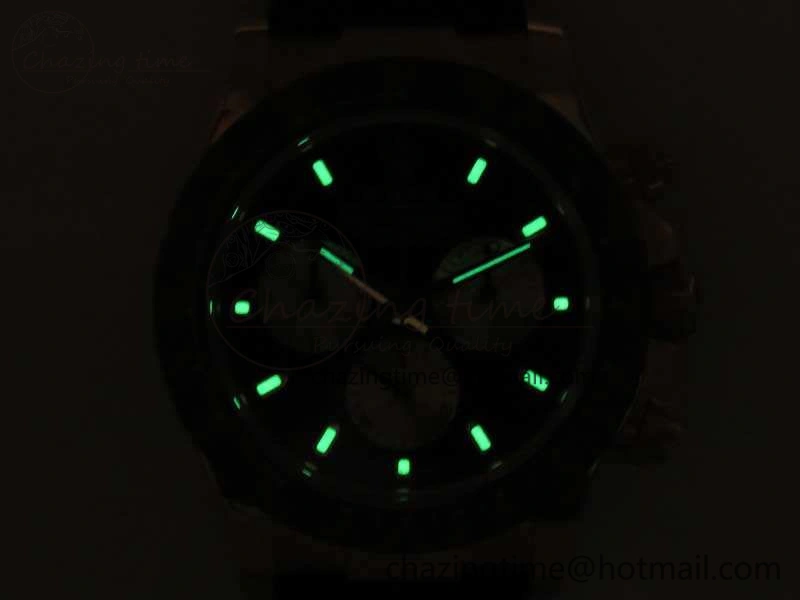 Compact Daytona 116519LN JH Best Black Dial On Rubber Strap A4130 (Free XS Rubber ) 3461