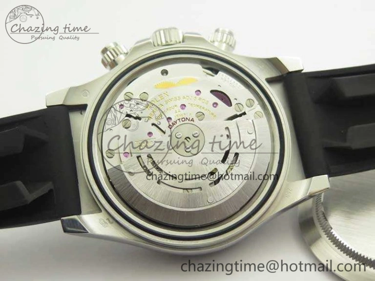 Compact Daytona 116519LN JH Best Black Dial On Rubber Strap A4130 (Free XS Rubber ) 3461