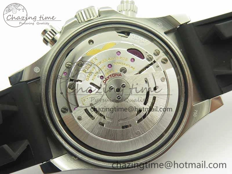 Compact Daytona 116519LN JH Best Black Dial On Rubber Strap A4130 (Free XS Rubber ) 3461