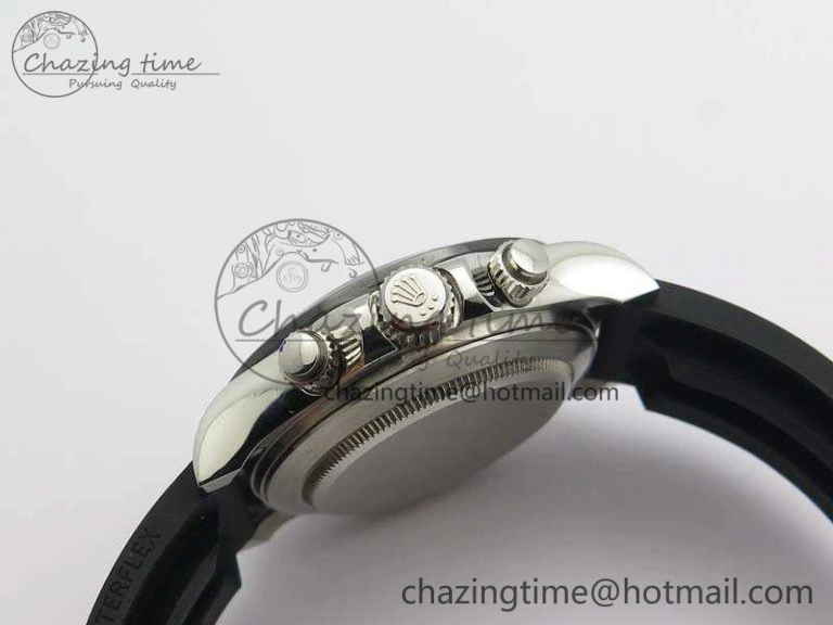 SoftTouch Daytona 116519LN JH Best Edition Black Dial Crystal Markers On Rubber Strap A4130 (Free XS Rubber Strap) 3558