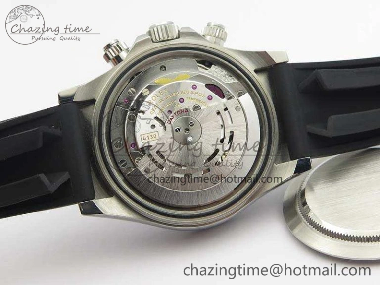 SoftTouch Daytona 116519LN JH Best Edition Black Dial Crystal Markers On Rubber Strap A4130 (Free XS Rubber Strap) 3558