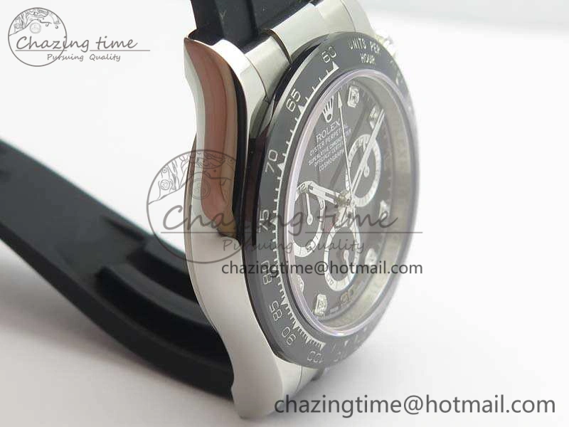 SoftTouch Daytona 116519LN JH Best Edition Black Dial Crystal Markers On Rubber Strap A4130 (Free XS Rubber Strap) 3558