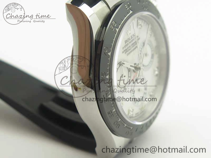 Daytona 116519LN JH Best White MOP Crystal Dial On Rubber Strap A4130 (Free XS Rubber ) FlexibleFit 3462