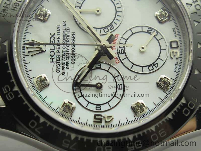 Daytona 116519LN JH Best White MOP Crystal Dial On Rubber Strap A4130 (Free XS Rubber ) FlexibleFit 3462