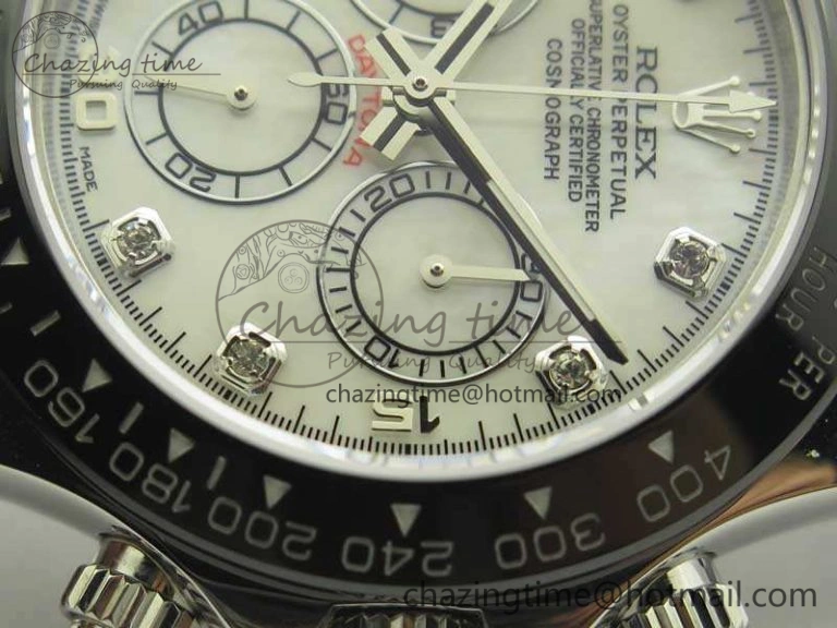 Daytona 116519LN JH Best White MOP Crystal Dial On Rubber Strap A4130 (Free XS Rubber ) FlexibleFit 3462