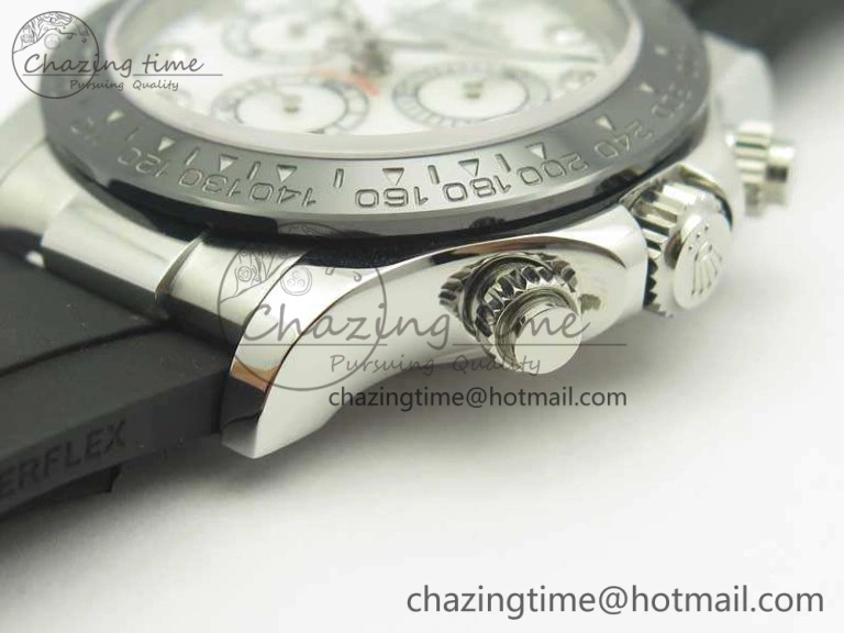Daytona 116519LN JH Best White MOP Crystal Dial On Rubber Strap A4130 (Free XS Rubber ) FlexibleFit 3462