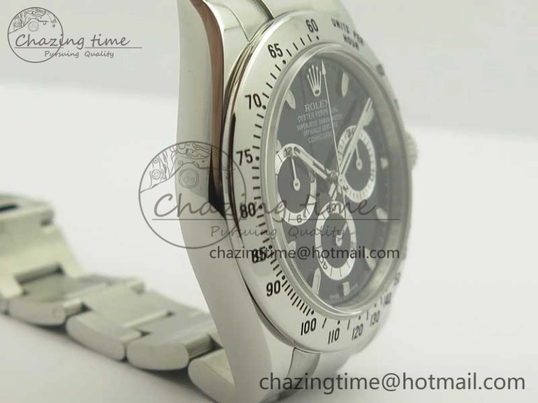 Daytona 116520 ARF 1:1 Best Edition 904L SS Case and Bracelet Black Dial A4130 Super Clone V FreshLook 3418