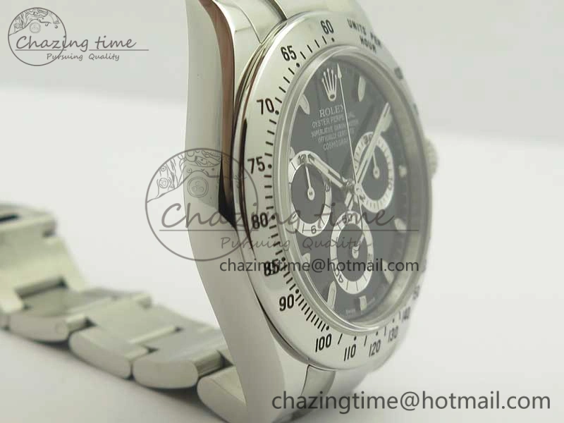 Daytona 116520 ARF 1:1 Best Edition 904L SS Case and Bracelet Black Dial A4130 Super Clone V FreshLook 3418
