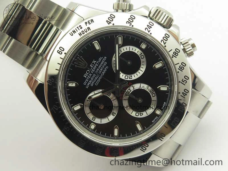 Daytona 116520 ARF 1:1 Best Edition 904L SS Case and Bracelet Black Dial A4130 Super Clone V FreshLook 3418