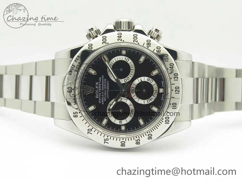 Daytona 116520 ARF 1:1 Best Edition 904L SS Case and Bracelet Black Dial A4130 Super Clone V FreshLook 3418