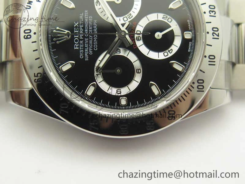 Daytona 116520 ARF 1:1 Best Edition 904L SS Case and Bracelet Black Dial A4130 Super Clone V FreshLook 3418