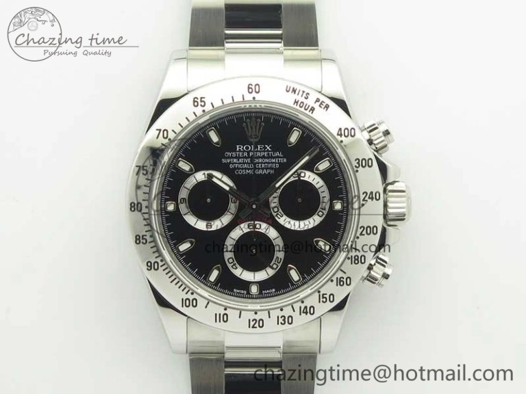 Daytona 116520 ARF 1:1 Best Edition 904L SS Case and Bracelet Black Dial A4130 Super Clone V FreshLook 3418