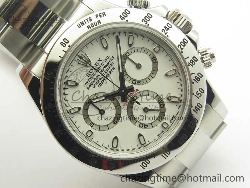 Daytona 116520 ARF 1:1 Best Edition 904L SS Case and Bracelet White Dial A4130 Super Clone V Functional 3419