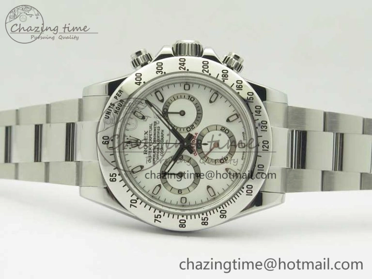 Daytona 116520 ARF 1:1 Best Edition 904L SS Case and Bracelet White Dial A4130 Super Clone V Functional 3419
