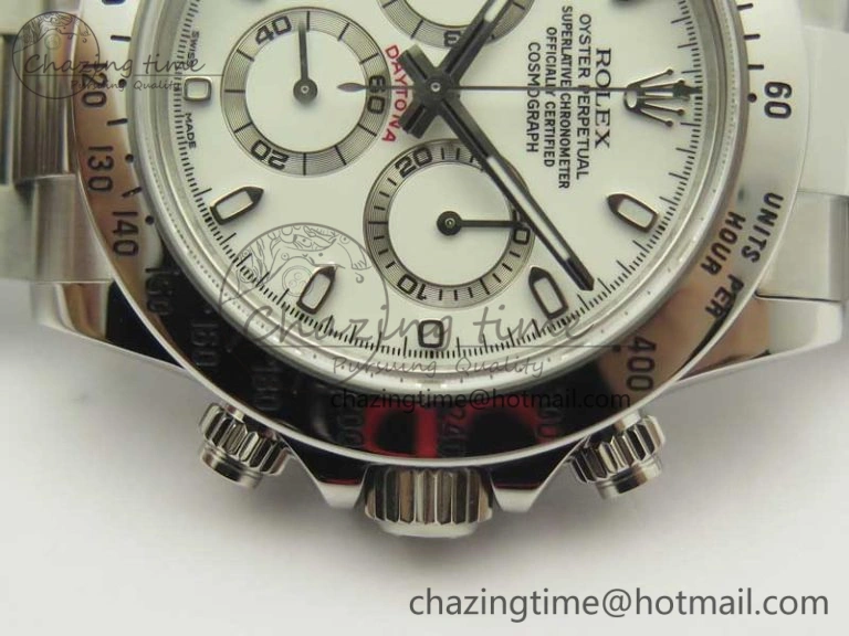 Daytona 116520 ARF 1:1 Best Edition 904L SS Case and Bracelet White Dial A4130 Super Clone V Functional 3419