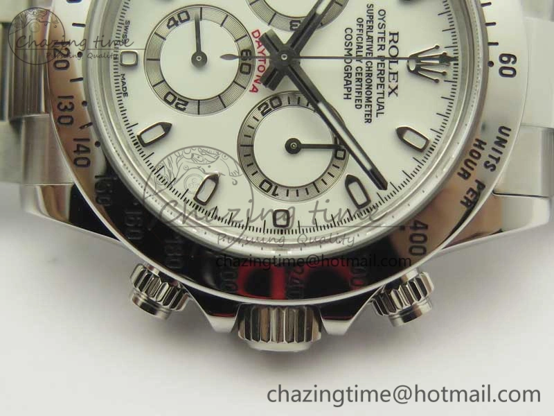 Daytona 116520 ARF 1:1 Best Edition 904L SS Case and Bracelet White Dial A4130 Super Clone V Functional 3419