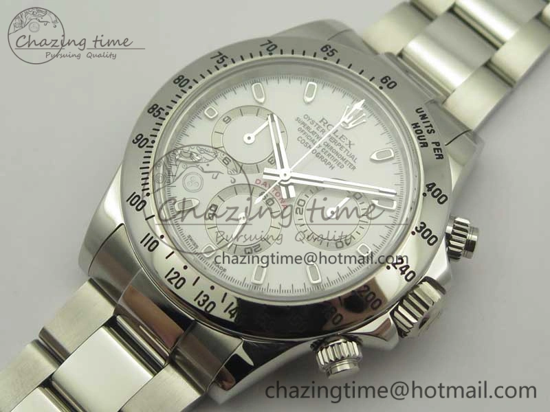 Daytona 116520 ARF 1:1 Best Edition 904L SS Case and Bracelet White Dial A4130 Super Clone V Functional 3419