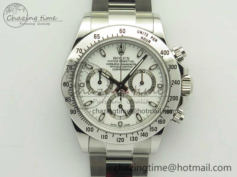 Daytona 116520 ARF 1:1 Best Edition 904L SS Case and Bracelet White Dial A4130 Super Clone V Functional 3419