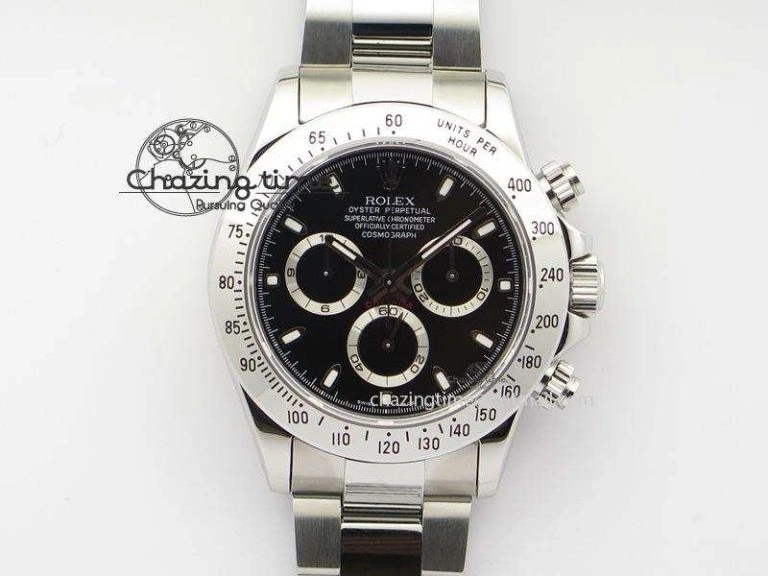 Popular Daytona 116520 BP Maker Best Edition Black Dial On SS Bracelet A7750 V 3948
