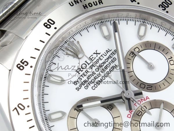 Daytona 116520 Clean 1:1 Best Edition 904L SS Case and Bracelet White Dial SA4130 V Sustainable 1557