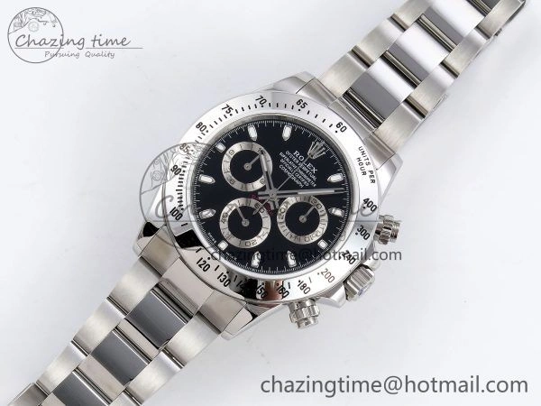 Contemporary Daytona 116520 JDF 1:1 Best Edition 904L Steel Black Dial on SS Bracelet A 1336