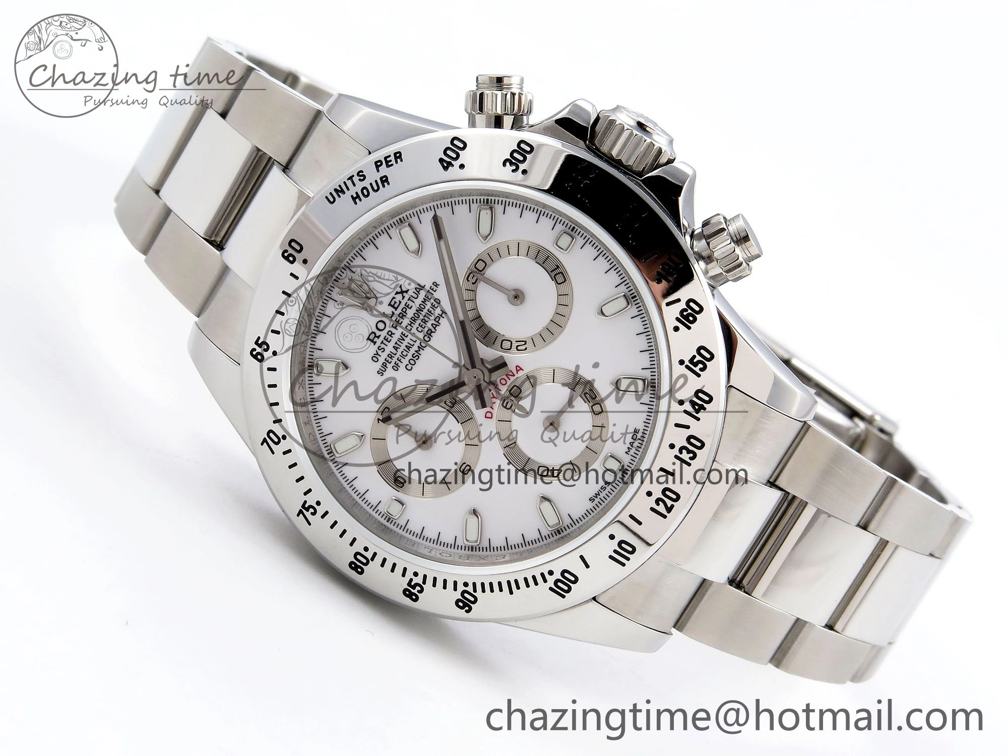 Compact Daytona 116520 JDF 1:1 Best Edition 904L Steel White Dial on SS Bracelet A 1335